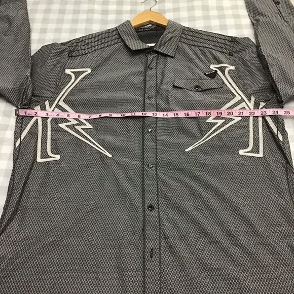 BLACKARV Men’s Grey 100% Cotton Button Down Shirt | Designer XXL Long Sleeve - Picture 12 of 15